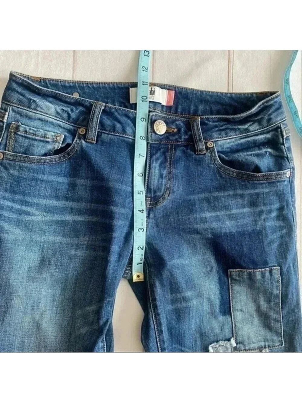 CAbi Slim Boyfriend Patchwork Jeans #5308 Sz 2 - Picture 10 of 16